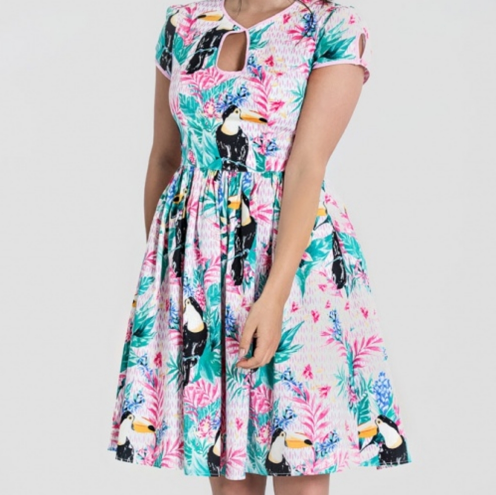 Hell Bunny Toucan Dress Size Medium UK 12